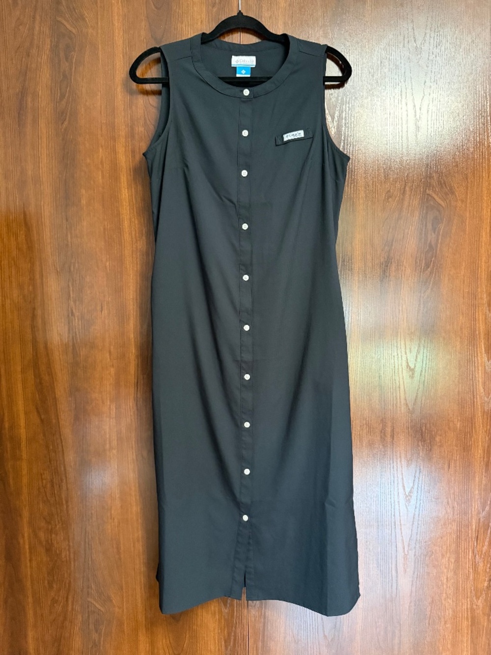 Columbia PFG Omni-Wick Sleeveless Black Midi Dress Size M Travel
